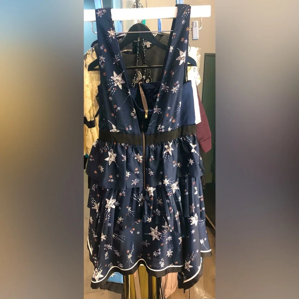 SELF-PORTRAIT Star Handkerchief Blue Dress Women’s (US6) - Picture 5 of 8